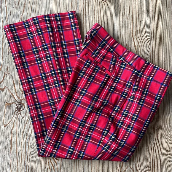 J.CREW Tartan Plaid Flare Kelsey Pant Sz 6 - Picture 7 of 10